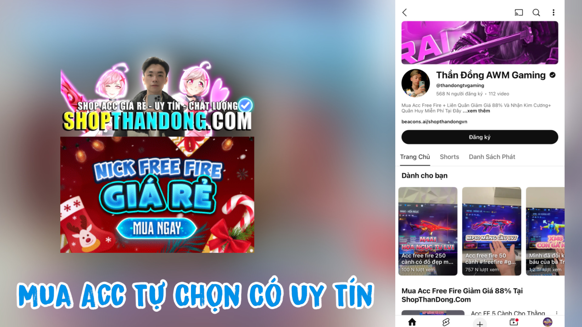 Mua Acc Tự Chọn Shop Thần Đồng AWM Và Cái Kết ? Mua Acc Free Fire Shop Thần Đồng Có Uy Tín Không ?