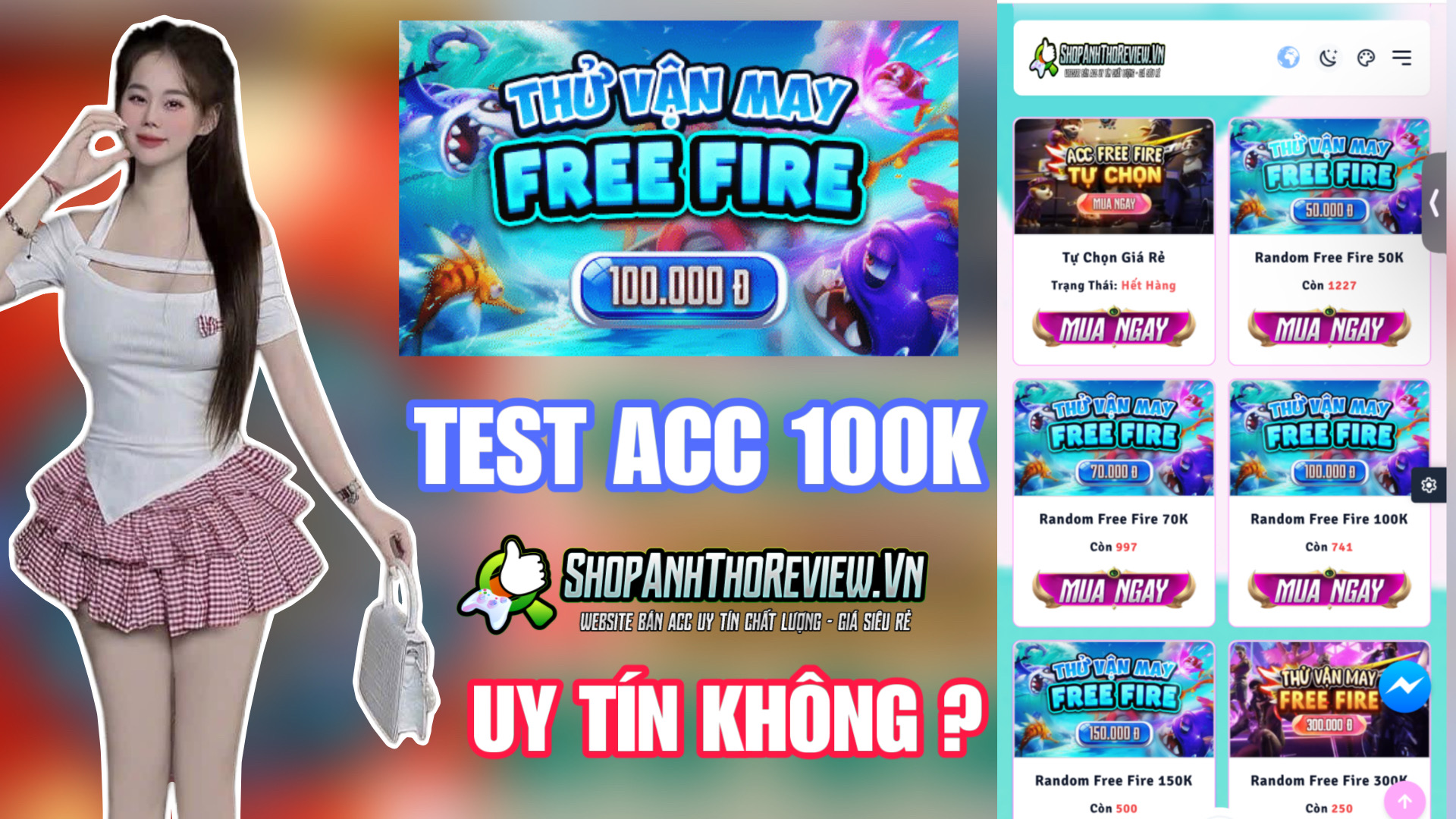 Review Shop Anh Thợ Review Shop Và Thử Mua Acc Free Fire 100K Có Uy Tín Không ? Mua Acc 100K Shop Anh Thợ Review