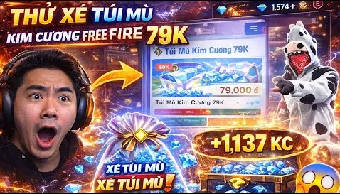 Thử Xé Túi Mù Kim Cương Free Fire 79K Liệu Có Ngon ? Túi Mù Rút Kim Cương 79K Có Uy Tín ? Xé Túi Mù